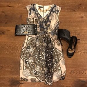 Donna Ricco Faux-wrap Dress